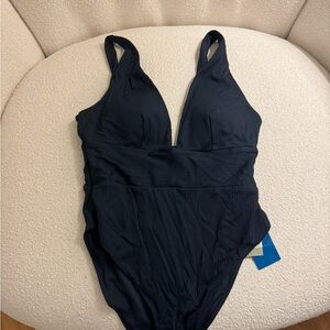 H&M Black Ribbed Women's One Piece Swimsuit